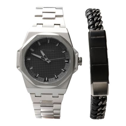 RE.MT.1791-0707.1  Kit Relogio Analogico Com Pulseira Masculino Chilli Beans Metal Prata -3-